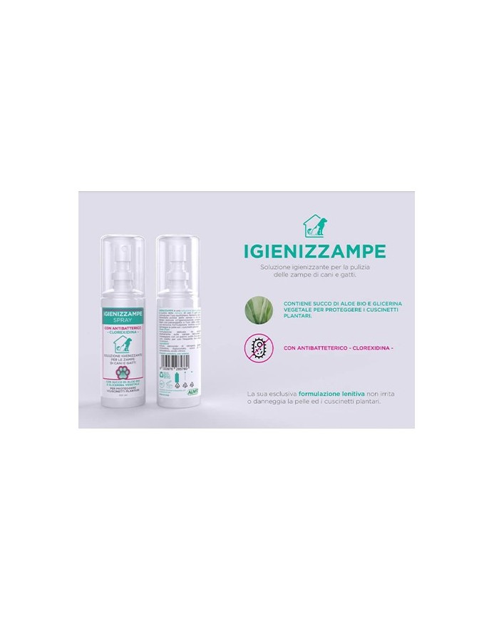 Alivit  Igienizampe Spray Con Antibatterico Clorexidina Per Cani e Gatti