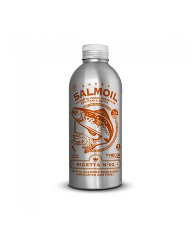 Necos Salmoil Ricetta 2 Olio di Salmone Con Krill Alimento Complementare Cani e Gatti Necos Salmoil Ricetta 2 Olio di Salmone Con Krill Alimento Complementare Cani e Gatti