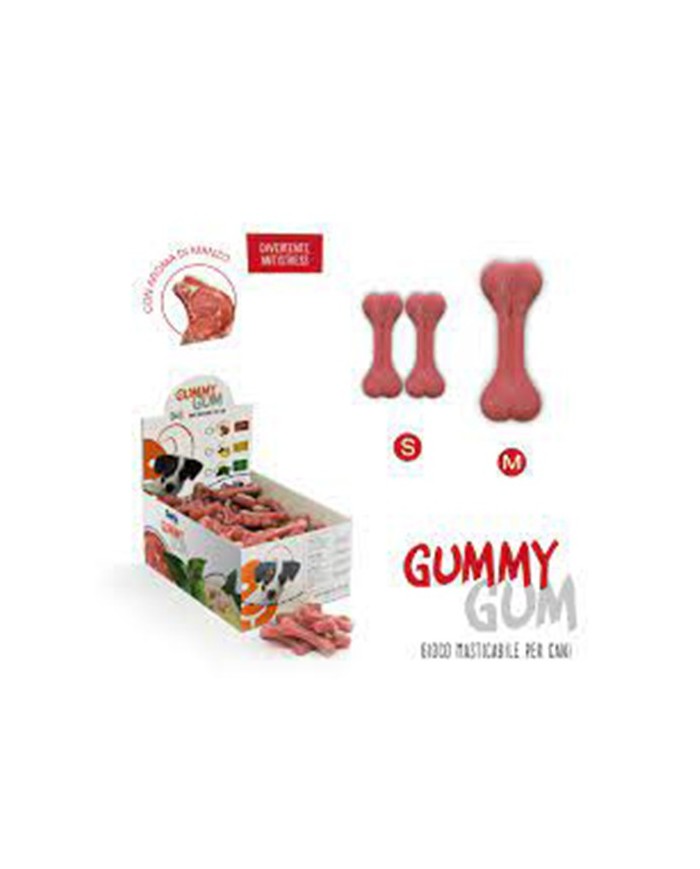 Mantovani Gummy Gum Gioco Osso da Masticare Per Cani Con Aroma di Manzo