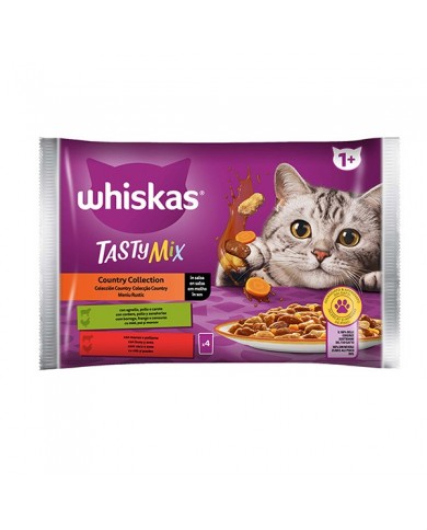 Whiskas Gatto Umido Tasty Mix in Salsa  Multipack 4 x 85 gr Whiskas Gatto Umido Tasty Mix in Salsa  Multipack 4 x 85 gr