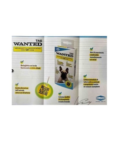 Slais Wanted Tag Medaglietta Per L' identificazione Dell' Animale Con QR Code Slais Wanted Tag Medaglietta Per L' identificazione Dell' Animale Con QR Code