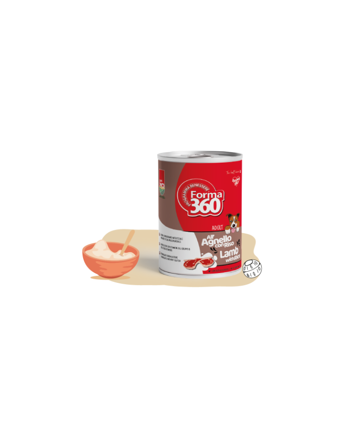 Forma Cane Umido Agnello e Riso 400gr.