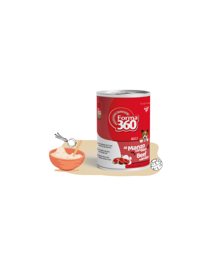 Forma Cane Umido Manzo e Riso 400gr.