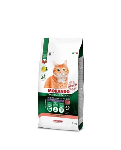 Morando Gatto Secco Tradizione Italiana Sterilizzato Salmone 1,5Kg Morando Gatto Secco Tradizione Italiana Sterilizzato Salmone 1,5Kg